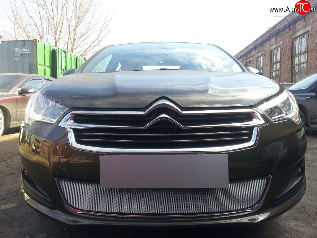 1 539 р. Сетка на бампер (седан) Russtal (хром) CITROEN C4 B7 хэтчбэк 5 дв. (2011-2018)  с доставкой в г. Майкоп