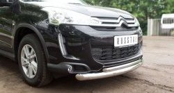 19 549 р. Защита переднего бампера (2 трубыØ76 и 42 мм, нержавейка) SLITKOFF  CITROEN C4 aircross (2012-2017)  с доставкой в г. Майкоп. Увеличить фотографию 2