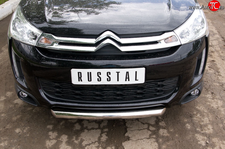14 499 р. Одинарная защита переднего бампера диаметром 63 мм SLITKOFF CITROEN C4 aircross (2012-2017)  с доставкой в г. Майкоп