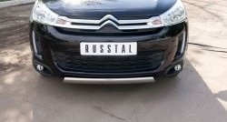 12 999 р. Защита переднего бампера (Ø75х42 мм, нержавейка) Russtal CITROEN C4 aircross (2012-2017)  с доставкой в г. Майкоп. Увеличить фотографию 2