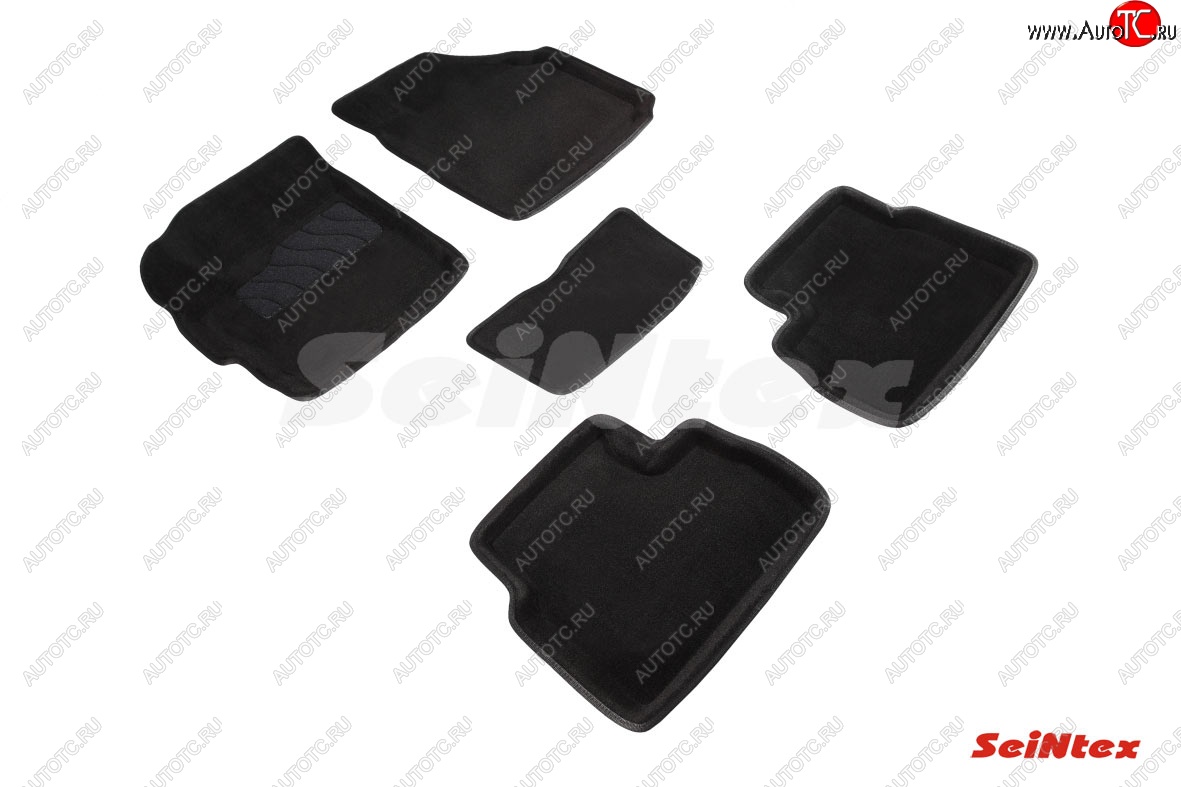 4 999 р. Комплект 3D ковриков в салон (ворсовые / чёрные) Seintex  Daewoo Matiz ( M100,  M150) (1998-2016) дорестайлинг, рестайлинг  с доставкой в г. Майкоп