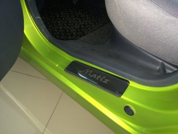 2 179 р. Накладки порожков салона INOX Daewoo Matiz M150 рестайлинг (2000-2016) (Нержавеющая сталь)  с доставкой в г. Майкоп. Увеличить фотографию 4