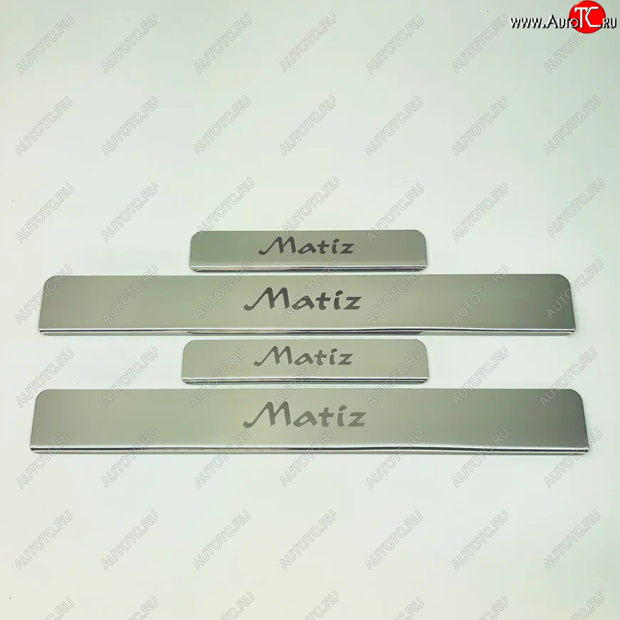 2 179 р. Накладки порожков салона INOX Daewoo Matiz M150 рестайлинг (2000-2016) (Нержавеющая сталь)  с доставкой в г. Майкоп