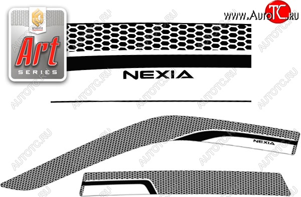 2 199 р. Дефлектора окон CA-Plastic  Daewoo Nexia  рестайлинг (2008-2015) (Серия Art серебро, Без хром.молдинга)  с доставкой в г. Майкоп