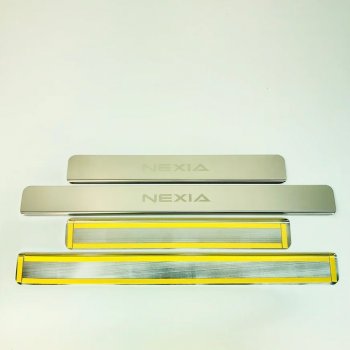 2 179 р. Накладки порожков салона INOX Daewoo Nexia дорестайлинг (1995-2008) (Нержавеющая сталь)  с доставкой в г. Майкоп. Увеличить фотографию 2