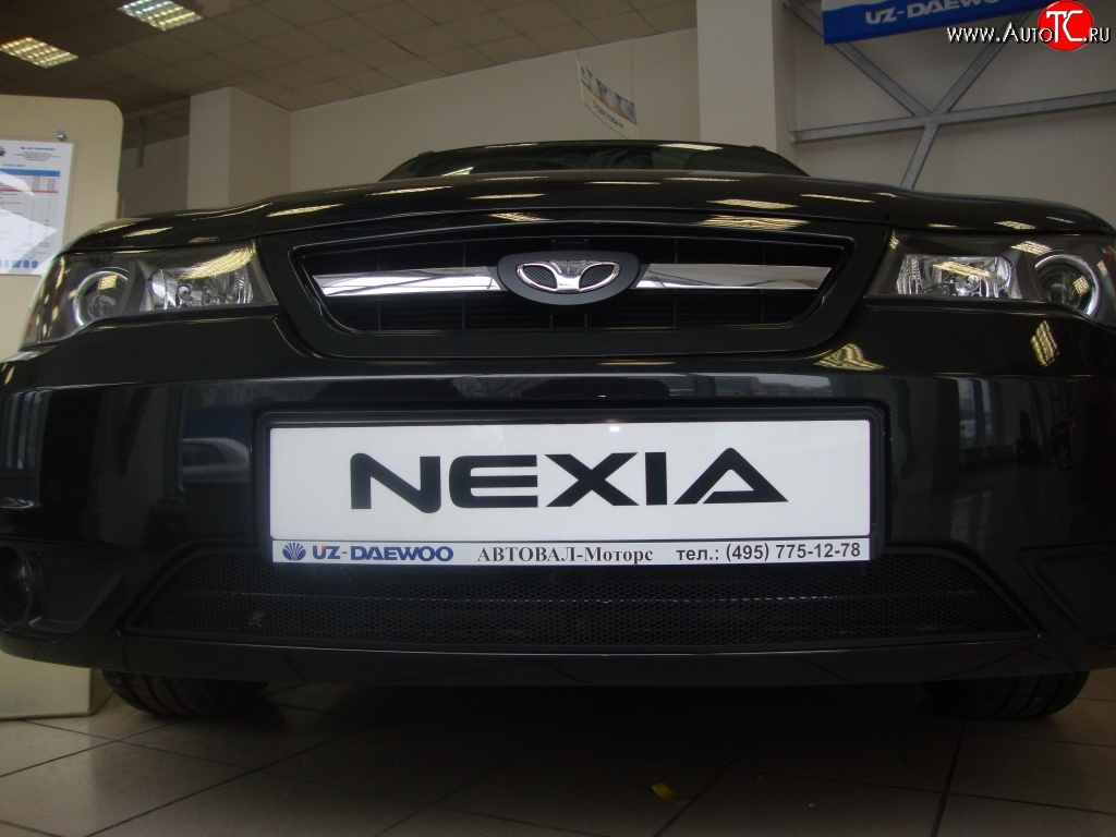 1 339 р. Сетка на бампер Russtal (черная) Daewoo Nexia рестайлинг (2008-2015)  с доставкой в г. Майкоп