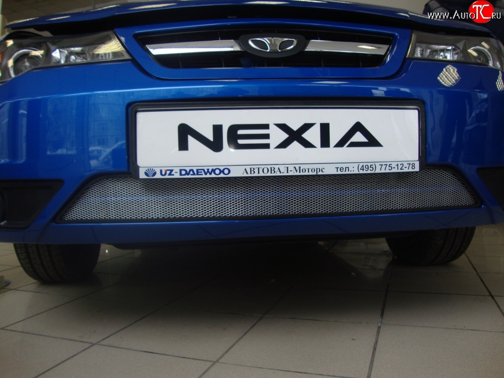 1 389 р. Сетка на бампер Russtal (хром) Daewoo Nexia рестайлинг (2008-2015)  с доставкой в г. Майкоп