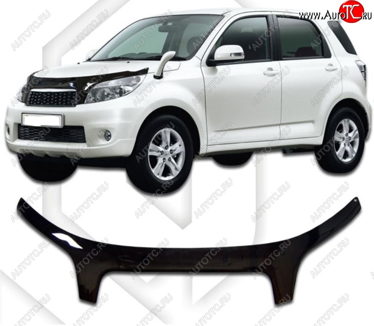 2 599 р. Дефлектор капота CA-Plastic exclusive Daihatsu Be-Go J200 дорестайинг (2006-2008) (Classic черный, Без надписи)  с доставкой в г. Майкоп