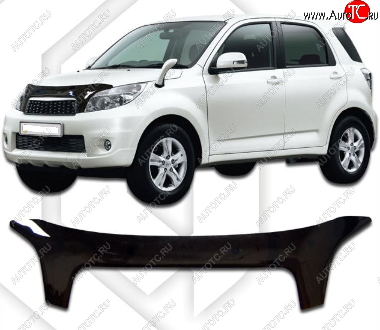2 079 р. Дефлектор капота CA-Plastic Daihatsu Be-Go J200 дорестайинг (2006-2008) (Classic черный, Без надписи)  с доставкой в г. Майкоп