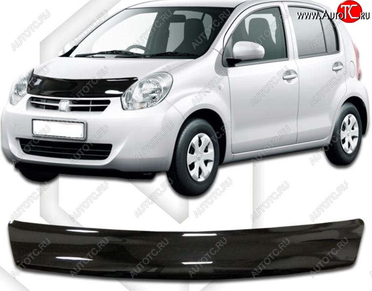 1 899 р. Дефлектор капота CA-Plastic  Daihatsu Boon  M600 (2010-2014) (Classic черный, Без надписи)  с доставкой в г. Майкоп