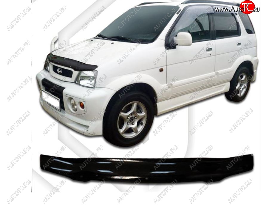 1 999 р. Дефлектор капота (кузов: J100,102,122) CA-Plastic  Daihatsu Terios  J100 (1997-2000) дорестайлинг (Classic черный, Без надписи)  с доставкой в г. Майкоп