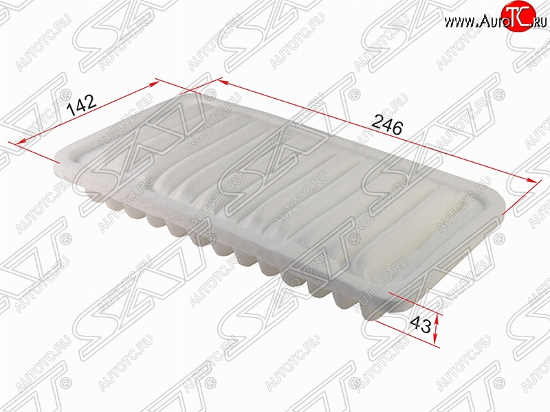 277 р. Фильтр воздушный двигателя SAT (1.3l, 246х142х43 mm)  Daihatsu Terios ( J100,  J102,J122) (1997-2005), Toyota Cami  J100 (1999-2006)  с доставкой в г. Майкоп