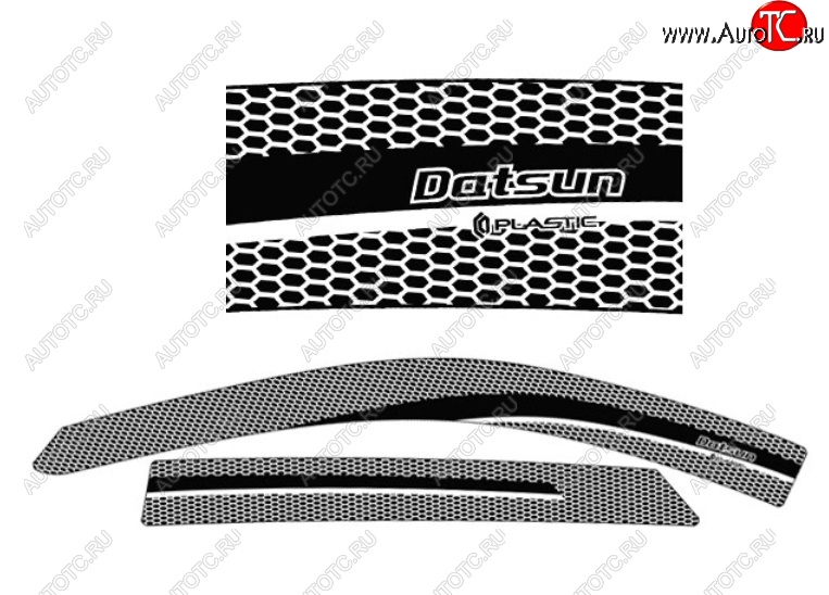 2 159 р. Дефлектора окон CA-Plastic  Datsun mi-DO (2014-2021) хэтчбэк (Серия Art белая, Без хром.молдинга)  с доставкой в г. Майкоп