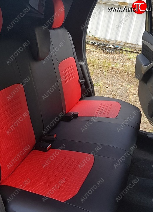 5 499 р. Чехлы для сидений Lord Autofashion Турин (экокожа, раздельная спинка)  Datsun mi-DO - on-DO (Чёрный, вставка красная)  с доставкой в г. Майкоп