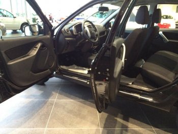 2 179 р. Накладки порожков салона INOX Datsun mi-DO хэтчбэк (2014-2021) (нержавеющая сталь)  с доставкой в г. Майкоп. Увеличить фотографию 2