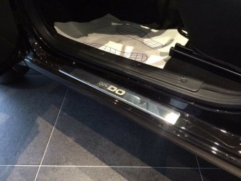 2 179 р. Накладки порожков салона INOX Datsun mi-DO хэтчбэк (2014-2021) (нержавеющая сталь)  с доставкой в г. Майкоп. Увеличить фотографию 3