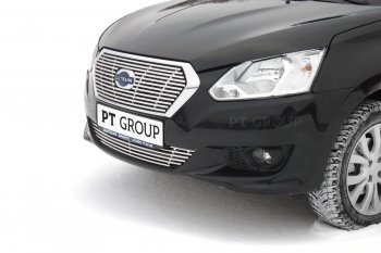 6 479 р. Накладка на решетку радиатора Petroil Tuning Datsun on-DO седан дорестайлинг (2014-2019) (Нержавейка)  с доставкой в г. Майкоп. Увеличить фотографию 2