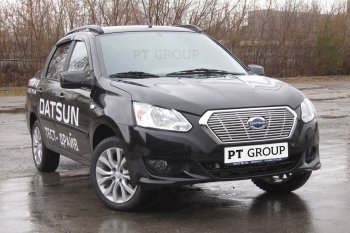 6 479 р. Накладка на решетку радиатора Petroil Tuning Datsun on-DO седан дорестайлинг (2014-2019) (Нержавейка)  с доставкой в г. Майкоп. Увеличить фотографию 4