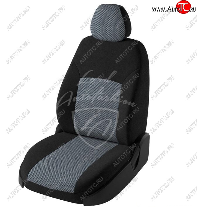 4 449 р. Чехлы для сидений Lord Autofashion Дублин (жаккард, раздельная спинка)  Datsun on-DO (2014-2019) седан дорестайлинг (Черный, вставка Стежок серый)  с доставкой в г. Майкоп