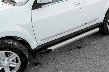 13 349 р. Пороги алюминиевые Slitkoff  Derways Hower Н3 (2017-2019) (Optima Silver)  с доставкой в г. Майкоп. Увеличить фотографию 2