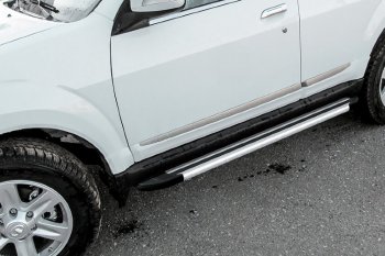 10 699 р. Пороги алюминиевые Slitkoff  Derways Hower Н3 (2017-2019) (Luxe Silver)  с доставкой в г. Майкоп. Увеличить фотографию 2