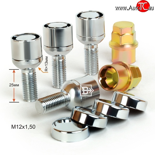 1 209 р. Колёсный болт длиной 25 мм Вектор M12 1.5 25 секретка (комплект) (пос. место: сфера)    с доставкой в г. Майкоп