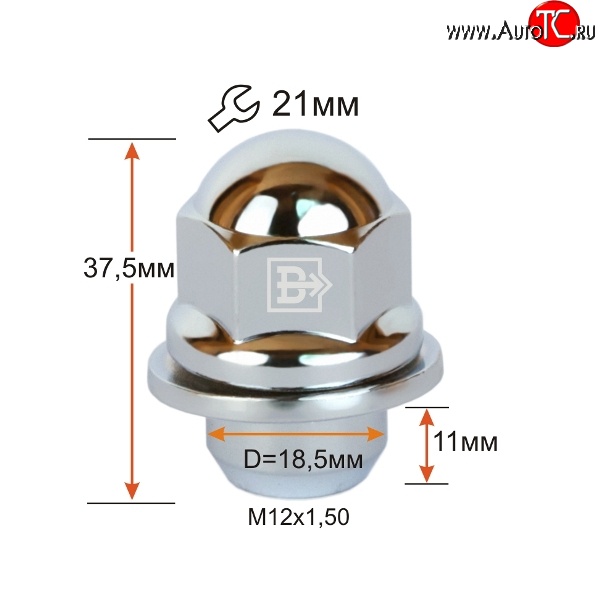 139 р. Колёсная гайка Вектор M12 1.5    с доставкой в г. Майкоп