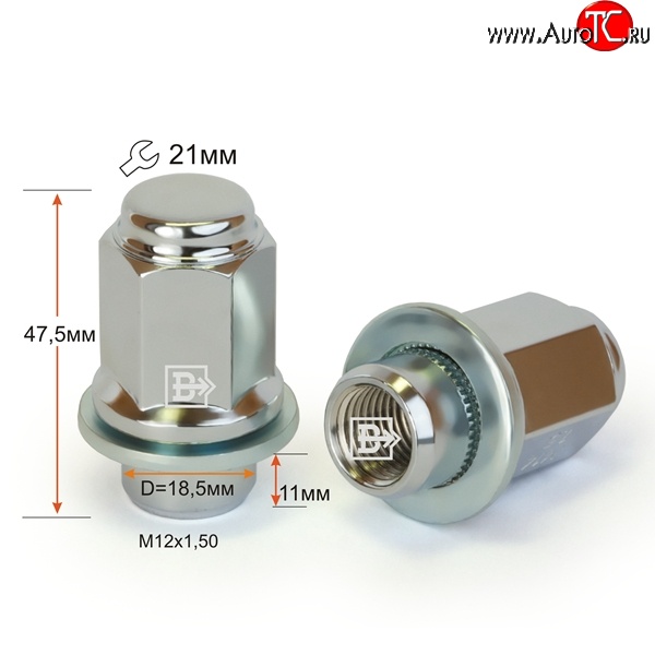 169 р. Колёсная гайка Вектор M12 1.5    с доставкой в г. Майкоп