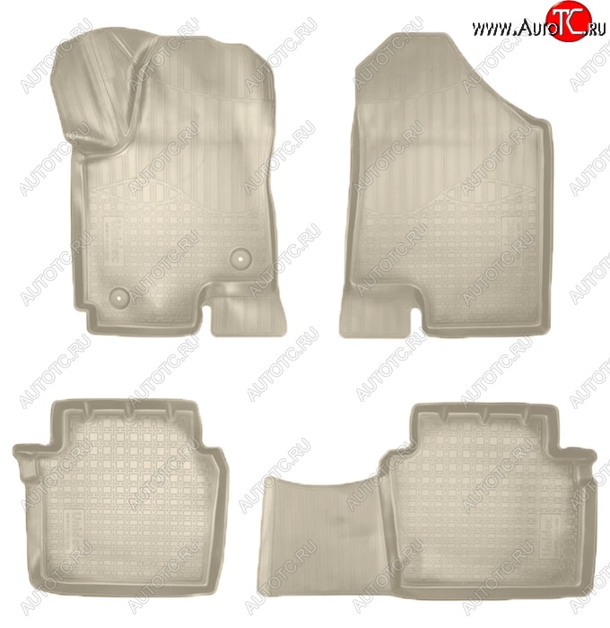 2 759 р. Коврики салонные Noplast (3D)  Dong Feng 580  1 (2018-2025) рестайлинг (Бежевые)  с доставкой в г. Майкоп