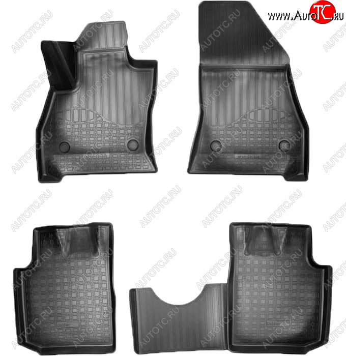 2 139 р. Коврики салонные Noplast (3D)  Fiat 500L  300,350 (2012-2022) дорестайлинг, рестайлинг (Черные)  с доставкой в г. Майкоп