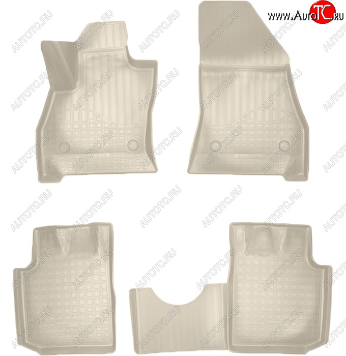 2 759 р. Коврики салонные Noplast (3D)  Fiat 500L  300,350 (2012-2022) дорестайлинг, рестайлинг (Бежевые)  с доставкой в г. Майкоп