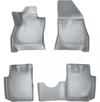 Коврики салонные Noplast (3D) Fiat 500L  300,350 (2012-2022) дорестайлинг, рестайлинг (Серые)