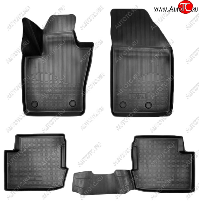2 139 р. Коврики салонные Noplast (3D)  Fiat 500X  334 (2014-2023) дорестайлинг, рестайлинг (Черные)  с доставкой в г. Майкоп