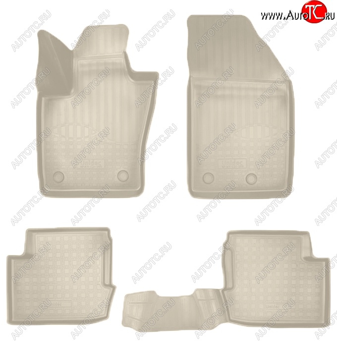 2 759 р. Коврики салонные Noplast (3D)  Fiat 500X  334 (2014-2023) дорестайлинг, рестайлинг (Бежевые)  с доставкой в г. Майкоп