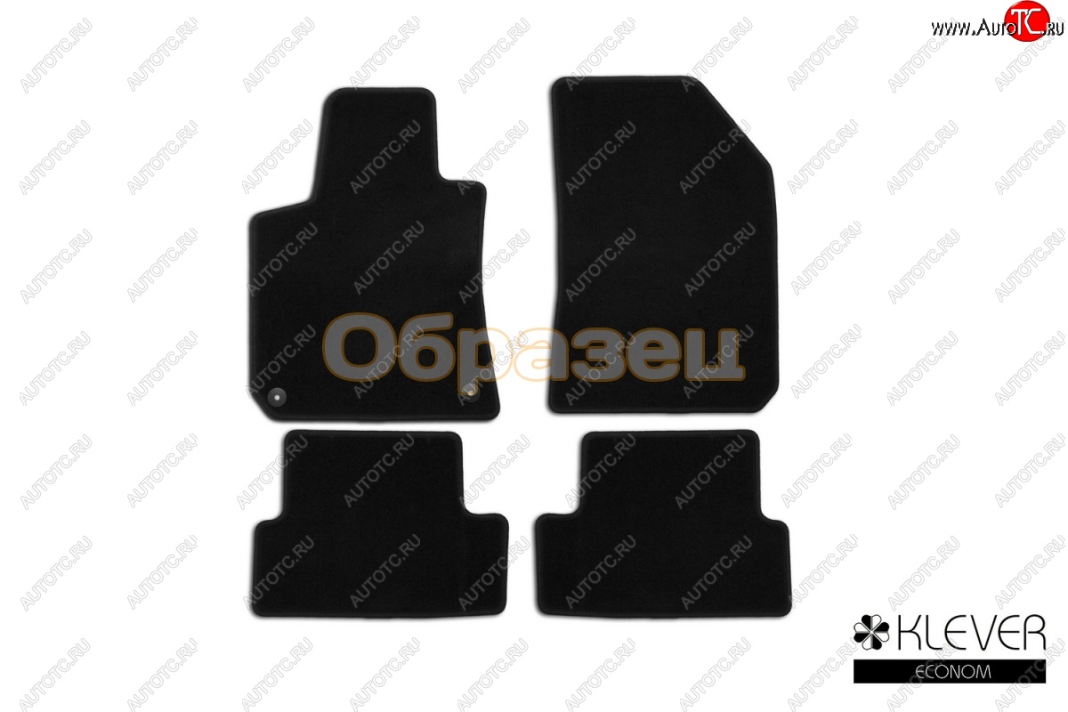4 849 р. Коврики в салон Klever Econom (текстиль, 4 шт., без подпятника, оверлок) Fiat Albea 170 седан (2002-2012) (Черный)  с доставкой в г. Майкоп