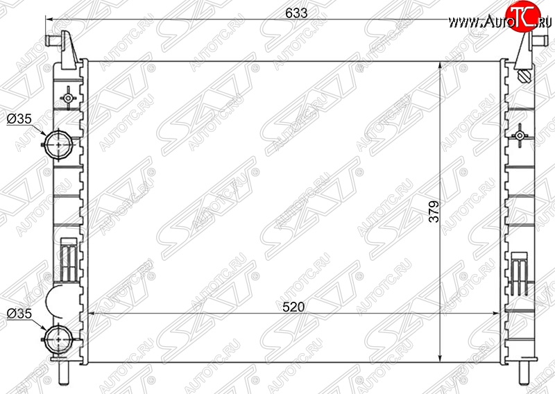 6 599 р. Радиатор двигателя SAT (пластинчатый, МКПП) Fiat Siena (1996-2016)  с доставкой в г. Майкоп