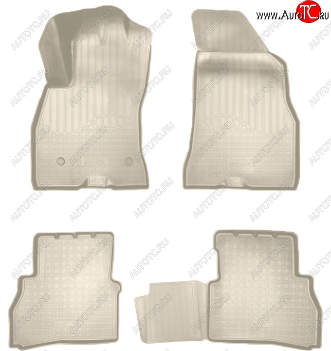 3 399 р. Коврики салонные Noplast (3D)  Fiat Doblo  263 (2015-2022) рестайлинг (Бежевые)  с доставкой в г. Майкоп