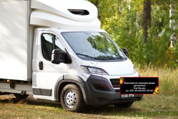 1 439 р. Реснички на фары (глянец) RA Fiat Ducato 290 (2014-2025) (Неокрашенные)  с доставкой в г. Майкоп. Увеличить фотографию 3