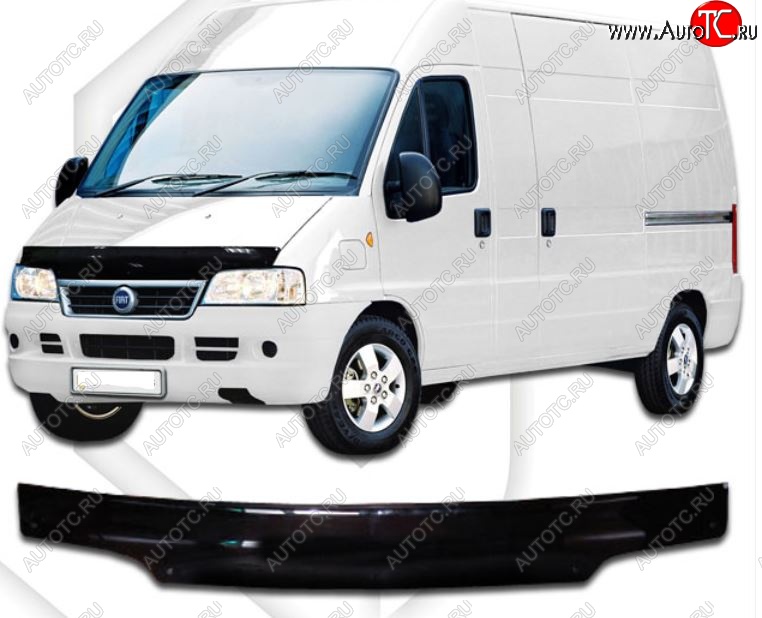 2 159 р. Дефлектор капота CA-Plastiс Fiat Ducato 230 (1994-2002) (Classic черный, Без надписи)  с доставкой в г. Майкоп