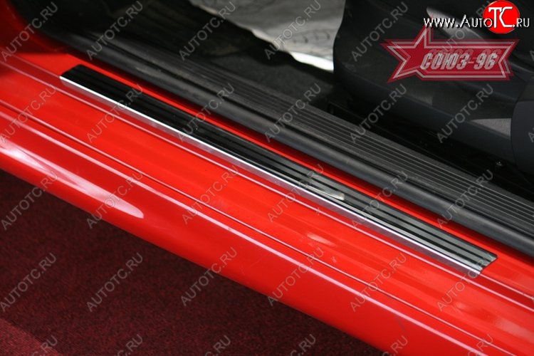 2 114 р. Накладки на внутренние пороги 3-дв. Souz-96 (без логотипа) Fiat Grande Punto (2005-2012)  с доставкой в г. Майкоп