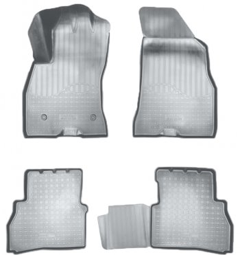 Коврики салонные Noplast (3D) Fiat Panda  3 319 (2012-2025) (Серые)