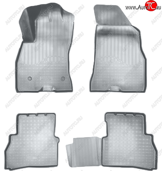 2 759 р. Коврики салонные Noplast (3D)  Fiat Panda  3 319 (2012-2025) (Серые)  с доставкой в г. Майкоп