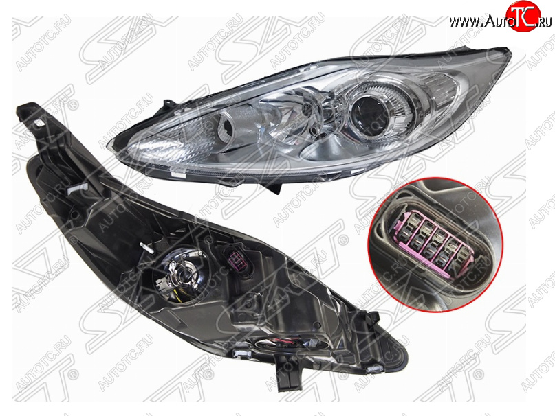 10 999 р. Левая фара (хром, с корректором) SAT Ford Fiesta 6 хэтчбэк 5 дв. дорестайлинг (2008-2012)  с доставкой в г. Майкоп