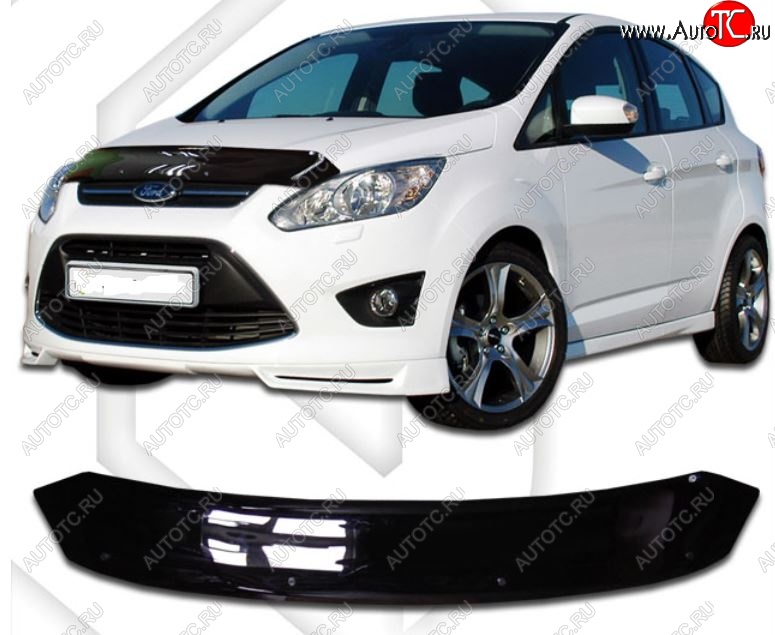2 099 р. Дефлектор капота CA-Plastic Ford C-max Mk2 дорестайлинг (2010-2015) (серия Classic черный, Без надписи) с доставкой в г. Майкоп Увеличить фотографию 1 2 099 р. Дефлектор капота CA-Plastic Ford C-max Mk2 дорестайлинг (2010-2015) (серия Classic черный, Без надписи) с доставкой в г. Майкоп