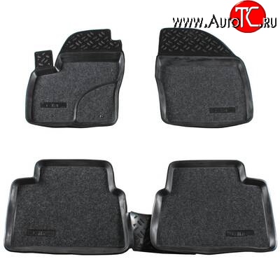 3 199 р. Комплект ковриков в салон Aileron 4 шт. (полиуретан, покрытие Soft) Ford C-max Mk1 рестайлинг (2007-2010)  с доставкой в г. Майкоп