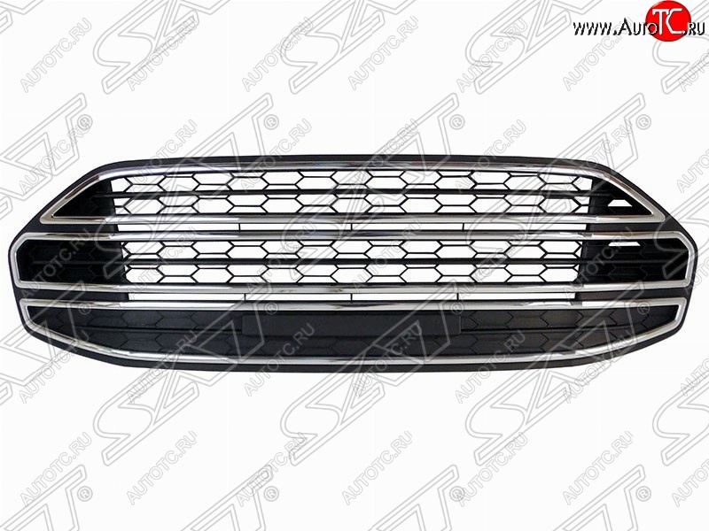 4 849 р. Решетка в передний бампер SAT (хром) Ford EcoSport дорестайлинг (2013-2019)  с доставкой в г. Майкоп