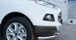17 699 р. Защита переднего бампера (2 трубыØ63 и 42 мм, нержавейка) SLITKOFF Ford EcoSport дорестайлинг (2013-2019)  с доставкой в г. Майкоп. Увеличить фотографию 2
