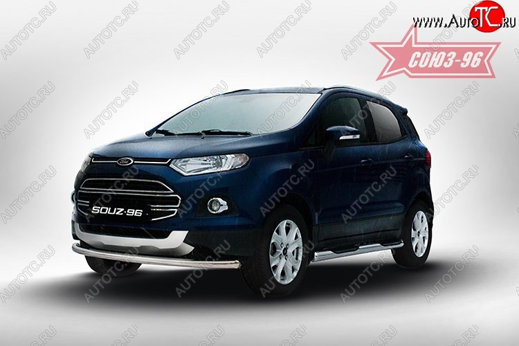 13 832 р. Защита переднего бампера одинарная Souz-96 (d60) Ford EcoSport дорестайлинг (2013-2019)  с доставкой в г. Майкоп