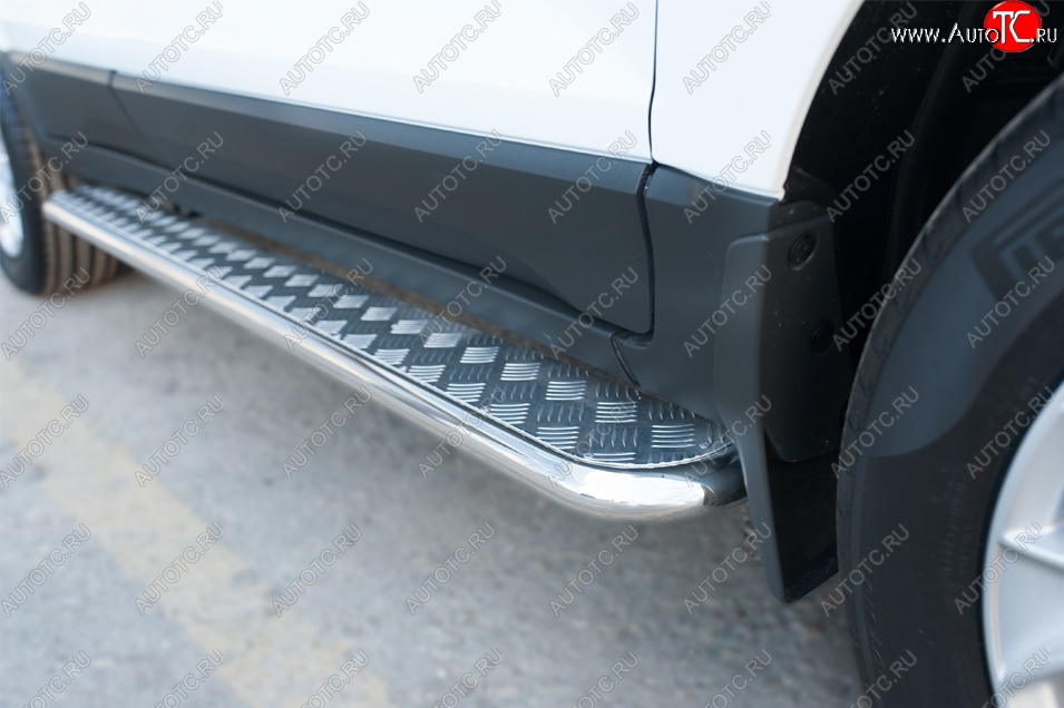 22 999 р. Широкая защита порогов с трубой d42 мм SLITKOFF v2  Ford EcoSport (2013-2019) дорестайлинг  с доставкой в г. Майкоп