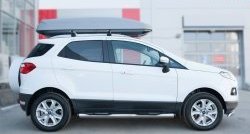 91 999 р. Защита порогов с пластиковыми вставками для ног из круглой трубы диаметром 76 мм Russtal Ford EcoSport дорестайлинг (2013-2019) (Защита порогов с со скосами на торцах (вариант 1))  с доставкой в г. Майкоп. Увеличить фотографию 7